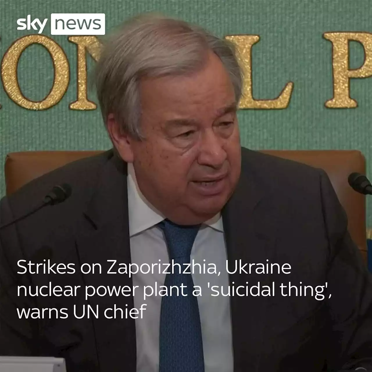 Ukraine news live: UN chief warns nuclear power plant strikes a 'suicidal thing' – as two grain ships leave Black Sea ports