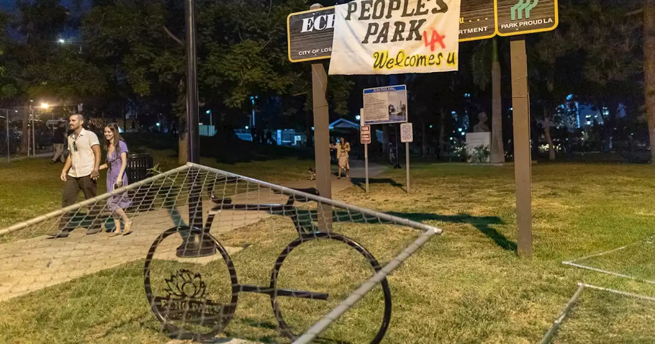 Echo Park Fences Go Back Up After People Tore Them Down Sunday Night