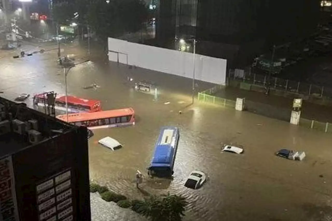 Banjir Korea Selatan, Pria ini Tak Peduli dan Malah Nangkring di Atas Mobil Saat Banjir Besar Terjadi - Pikiran-Rakyat.com