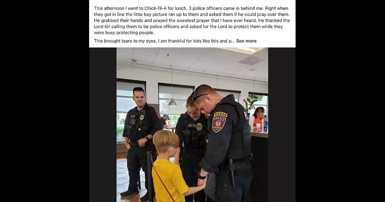 Did a Boy at Chick-fil-A Ask to Pray with Police Officers?