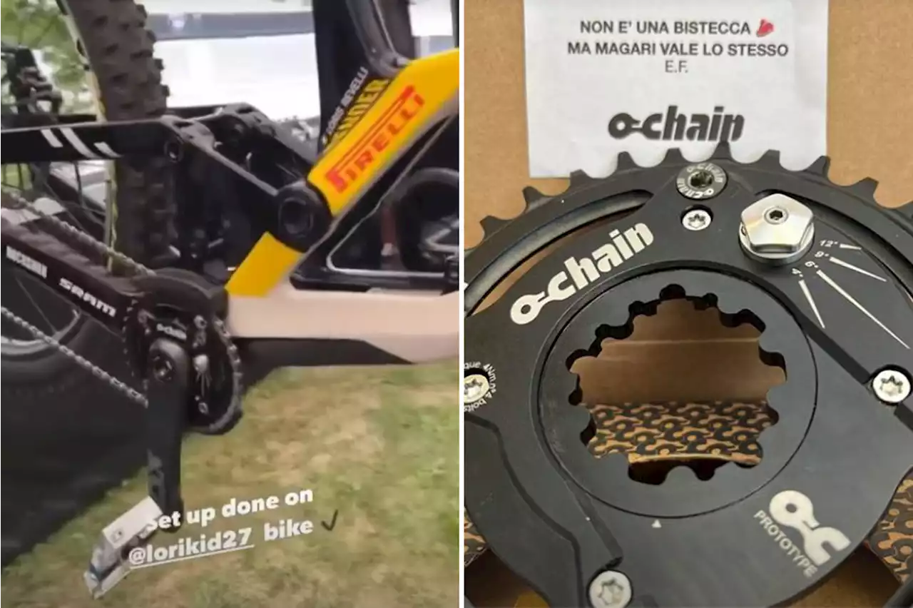 Externally adjustable OChain spotted on Loris Revelli's Canyon Sender