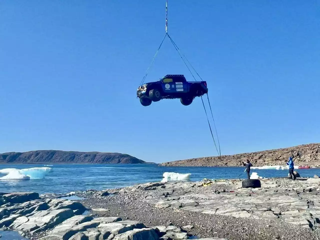 Expedition team recovers sunken truck from remote Arctic waters