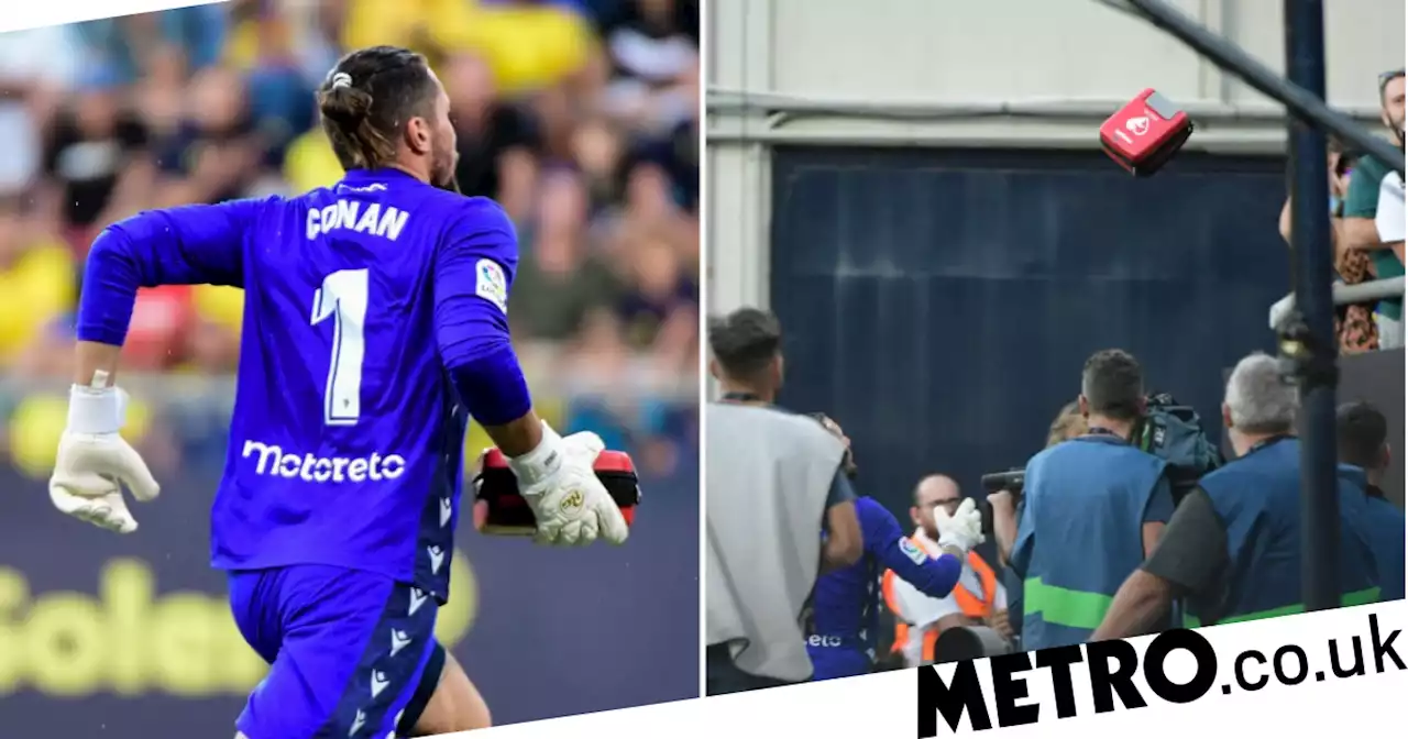 Cadiz player throws defibrillator into stands after fan collapses in Barca match