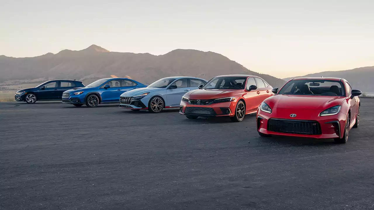 Sub-$35K Sporty Car Comparo! 2022 Subaru WRX vs. Civic Si, Elantra N, Golf GTI, and GR86