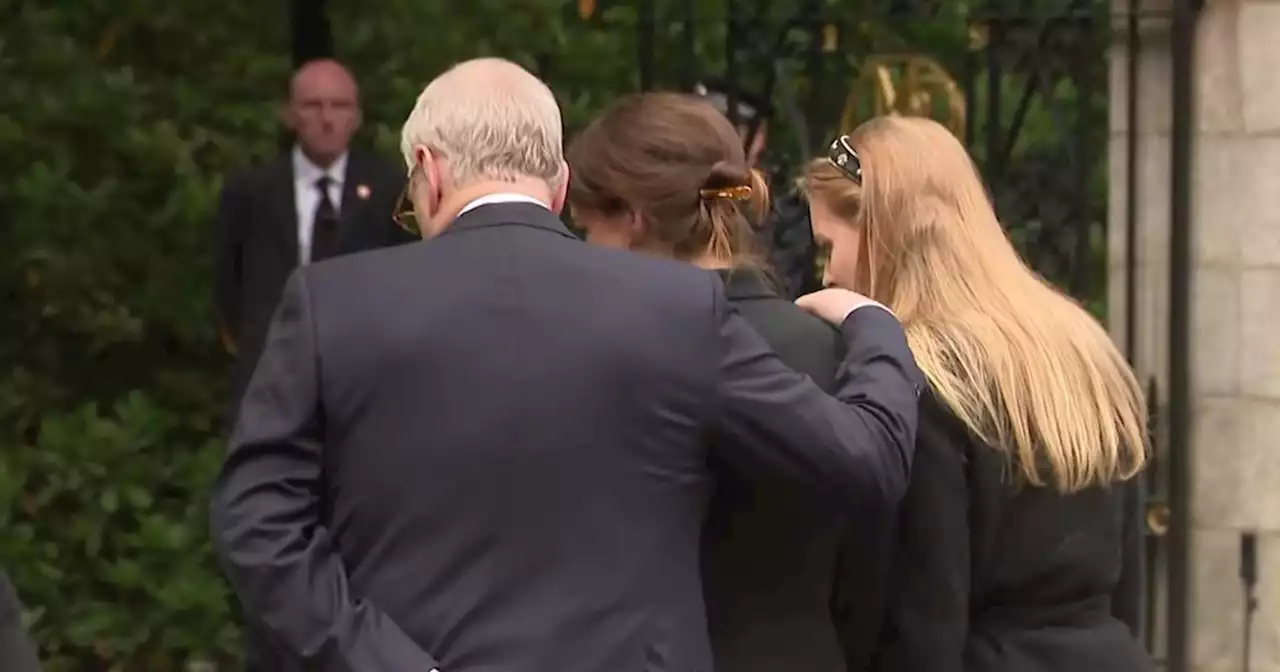 Prince Andrew comforts tearful Princess Eugenie at church service