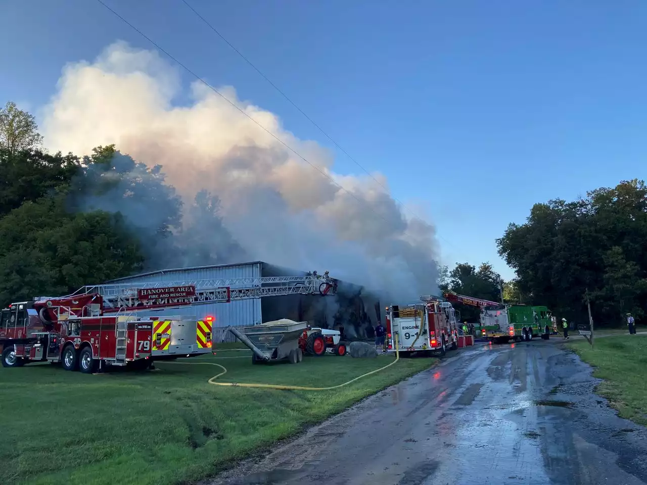 Burning metal, hay bring dozens of fire crews to central Pa. barn: officials