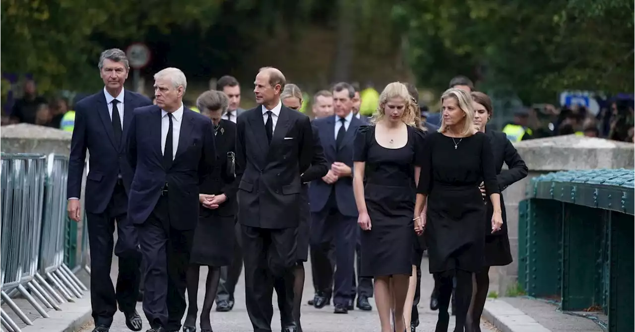 Britain's senior royals thank crowds outside Balmoral Castle