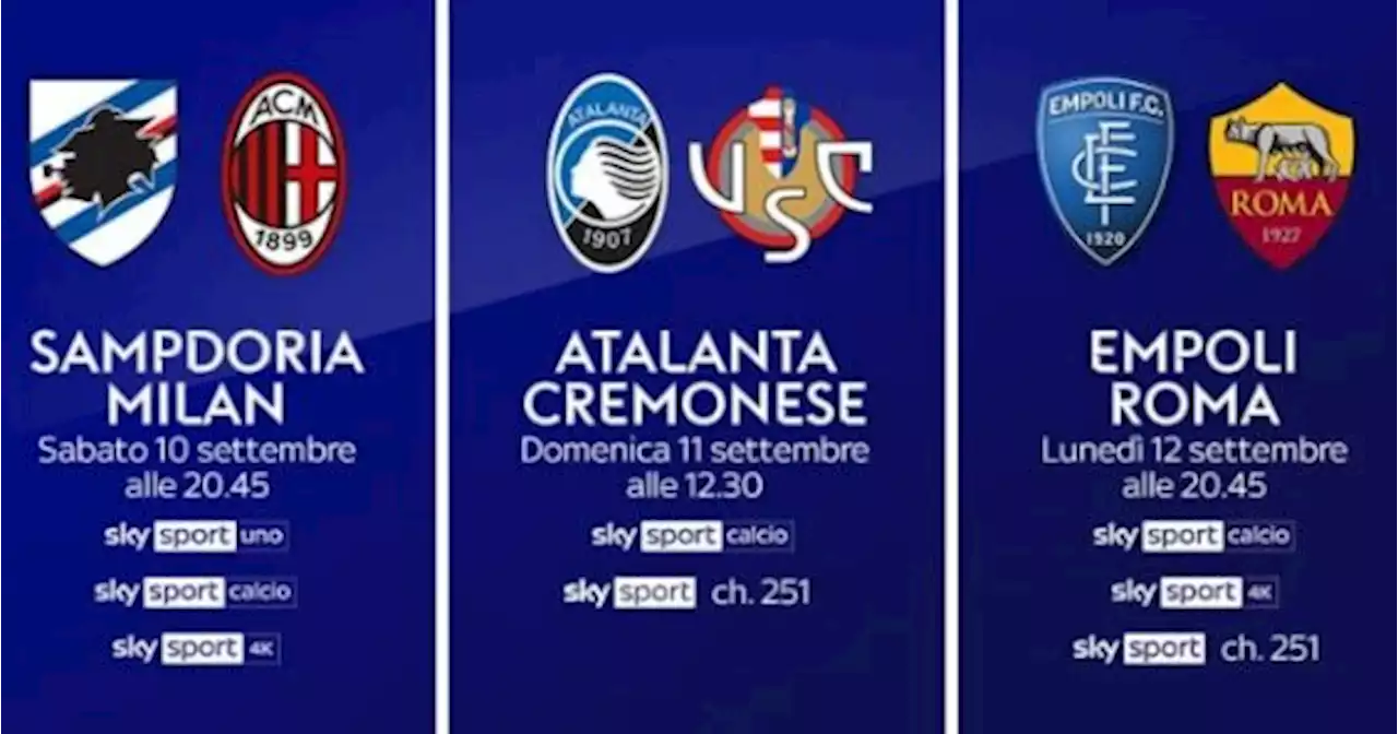 Gli orari delle partite della 6^ giornata di A