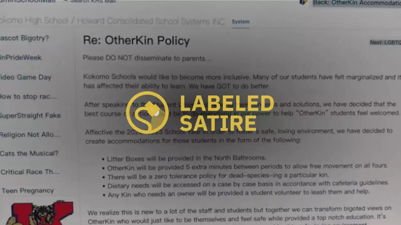 The ‘Otherkin Policy’ at Kokomo High School Is Satire