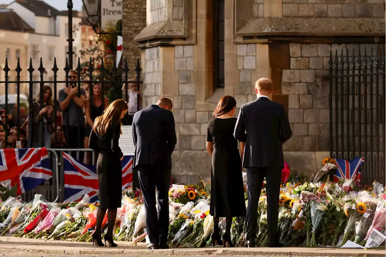 William, Harry, Kate and Meghan put on joint show of unity in Windsor after death of the Queen