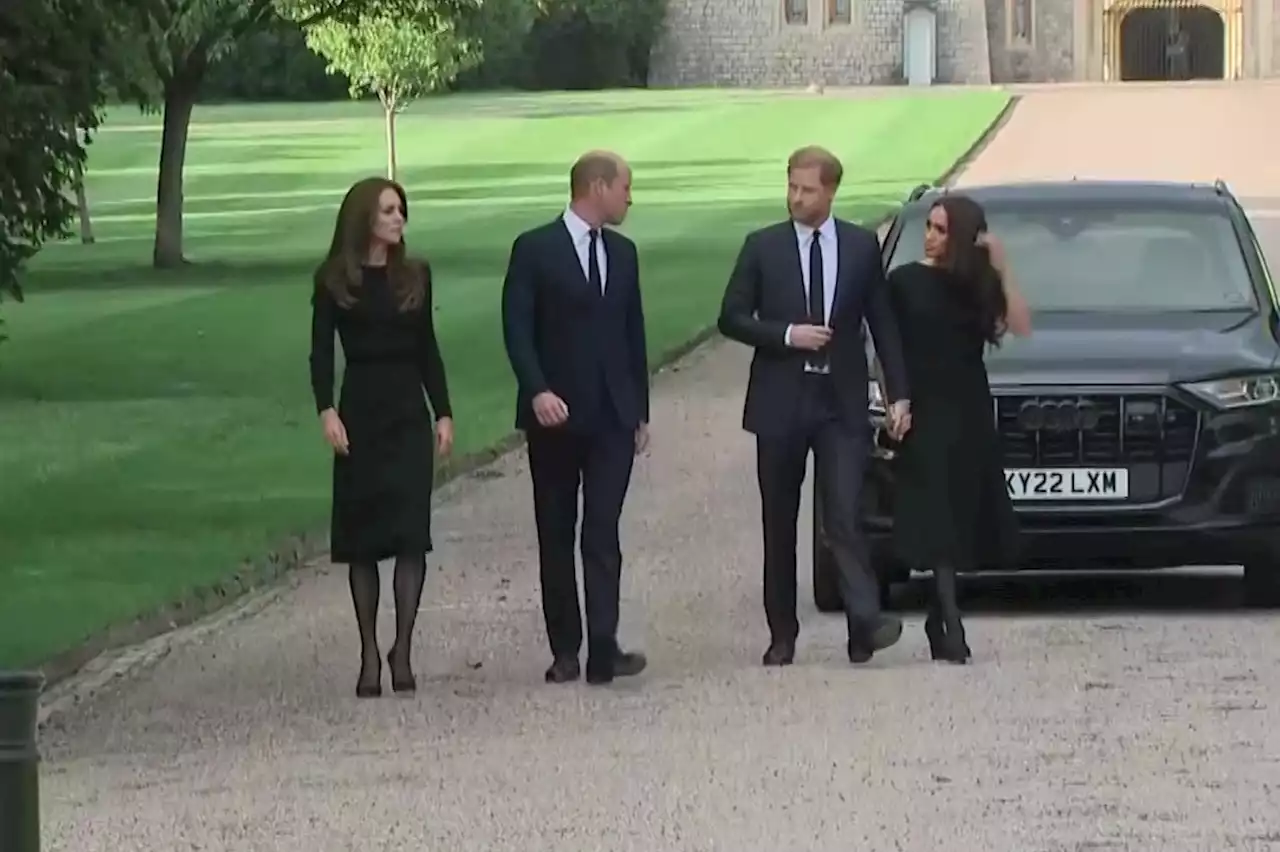 Meghan and Harry join William and Princess Kate to mourn Queen at Windsor