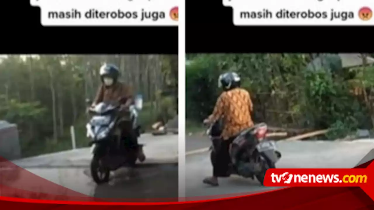 Viral Video Seorang Pengendara Motor Dengan Santai Melintasi Jembatan yang Sedang Diperbaiki, Netizen: Miris Lihatnya