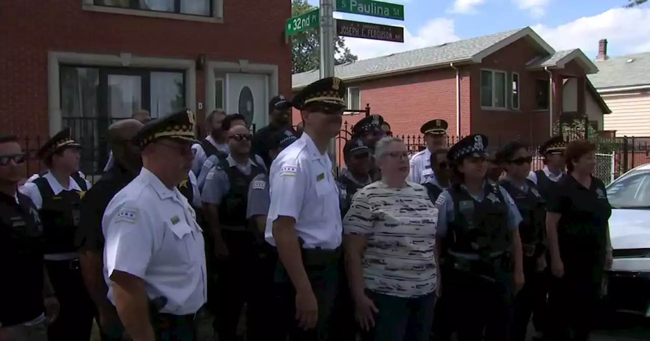 McKinley Park block dedicated as Joseph P. Ferguson Way for fallen Chicago Police officer