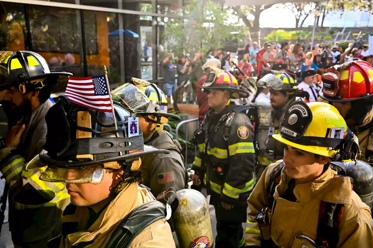 9/11 memorial Tower of the Americas climb honors fallen firefighters