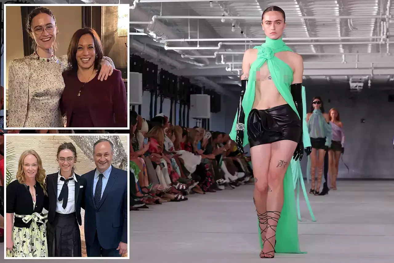 Kamala Harris Step Daughter Ella Emhoff Bares Breast On Nyfw Runway 