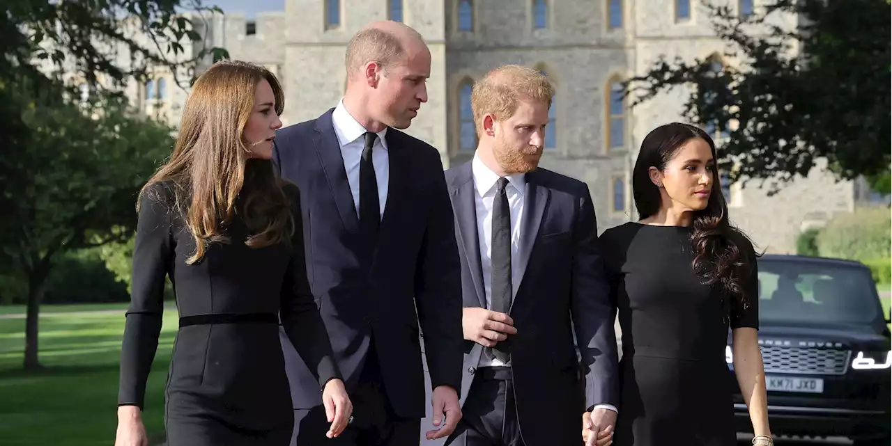 Harry and Meghan Had an Emotional Public Reunion With Will and Kate in Windsor Following the Queen's Death