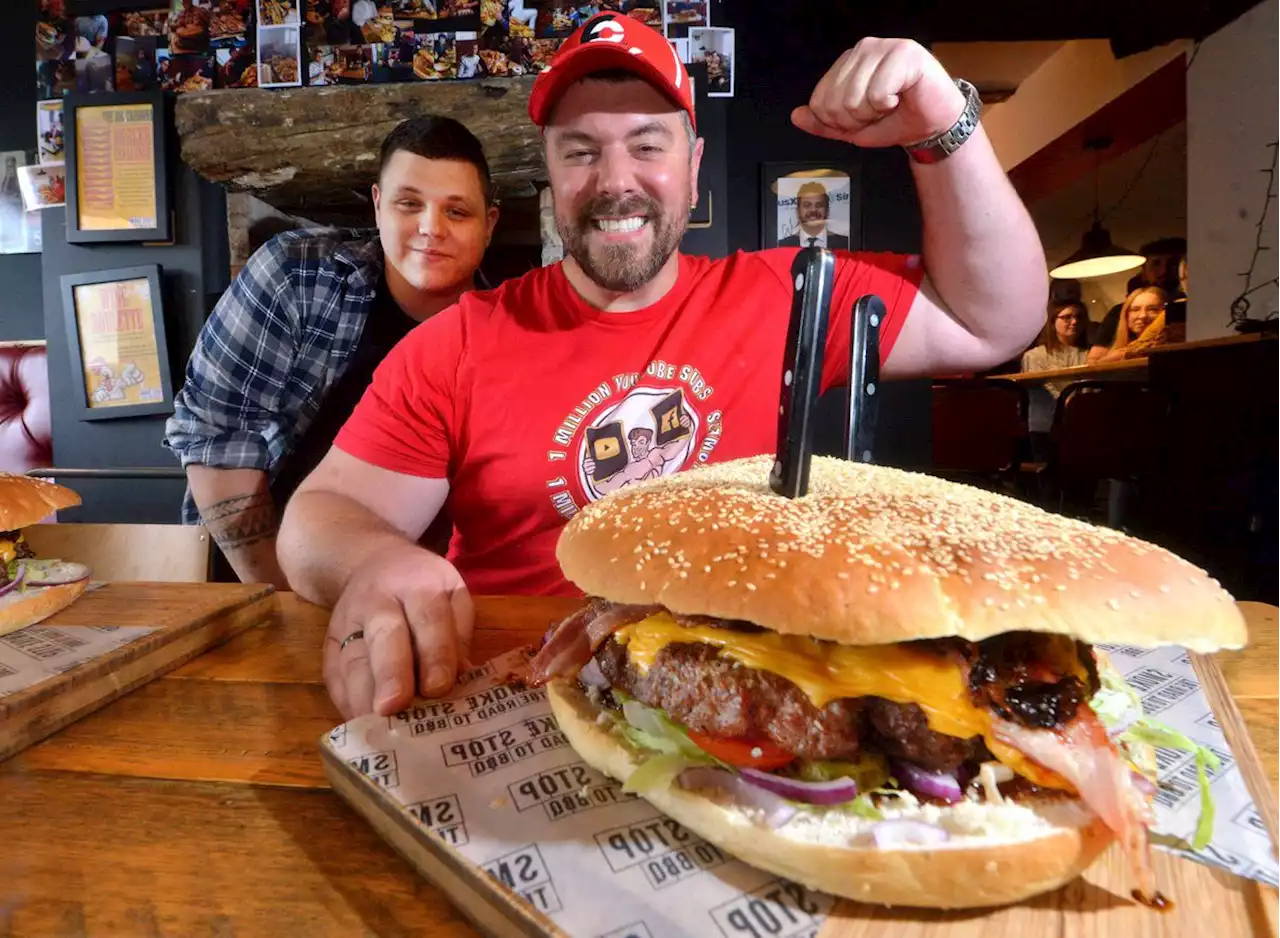 Competitive eaters take on 'Heart Stopper' burger challenge at Shrewsbury restaurant