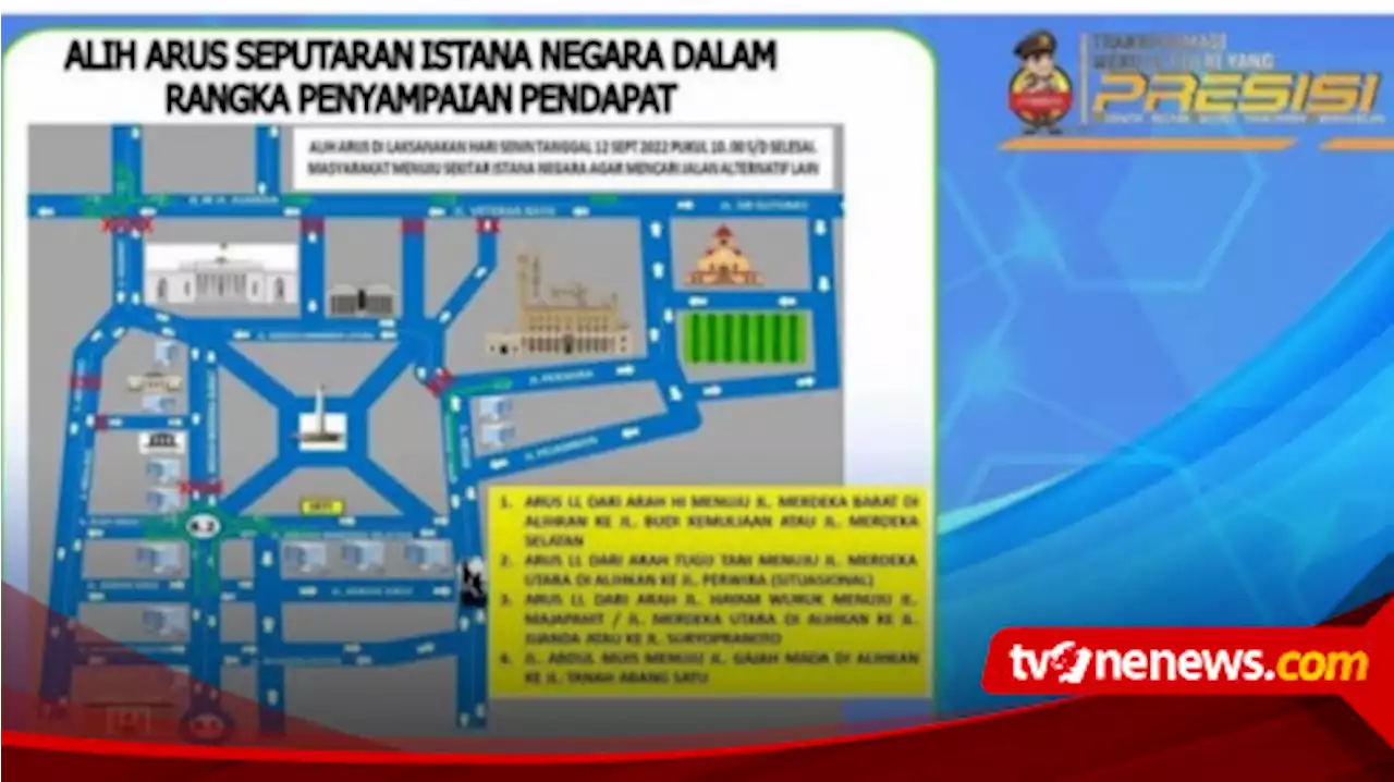 Polisi Siapkan Pengalihan Arus Lalu Lintas Terkait Demo di Istana Merdeka Hari Ini