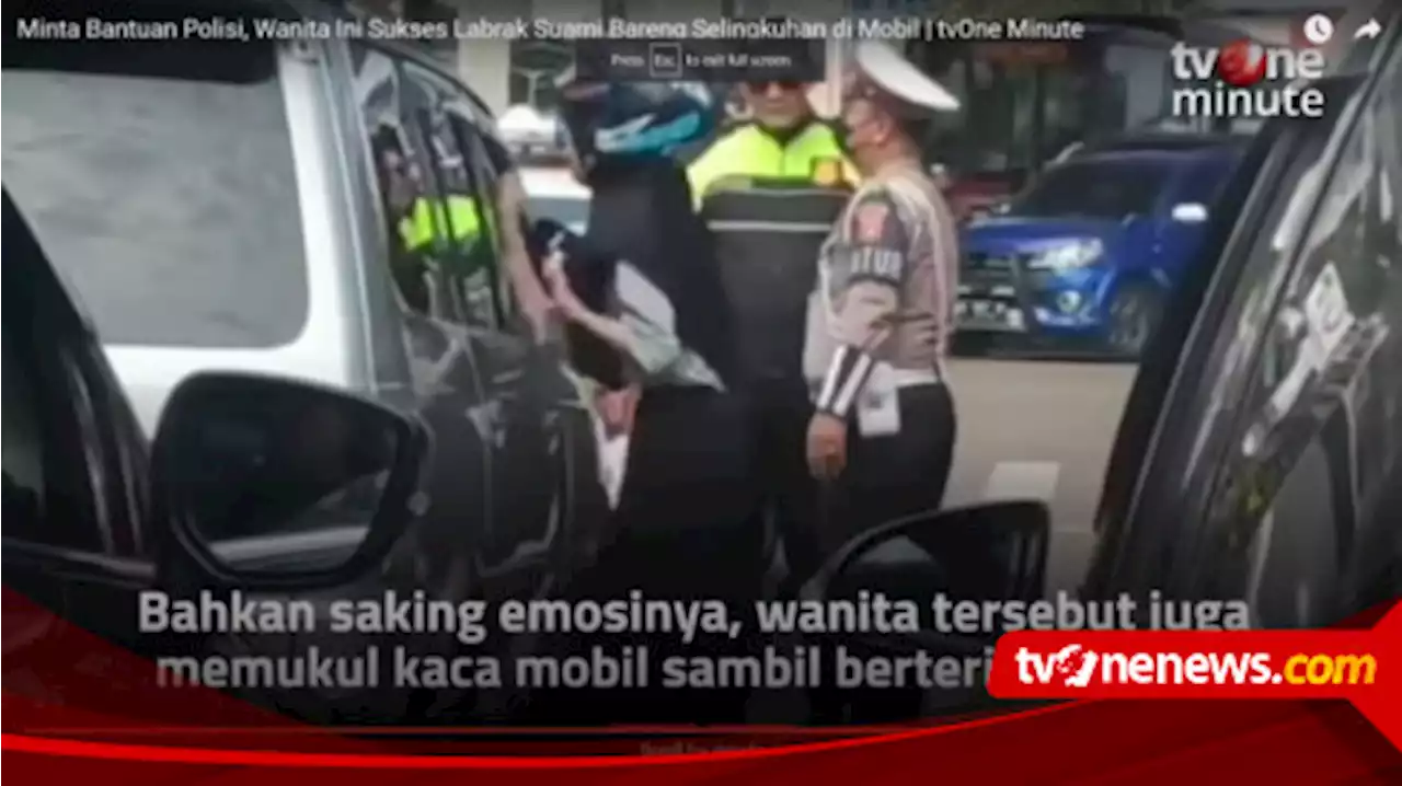 Viral Video Suami Asik Berduaan dengan Pelakor dalam Mobil Dihadang Istri dan Polisi