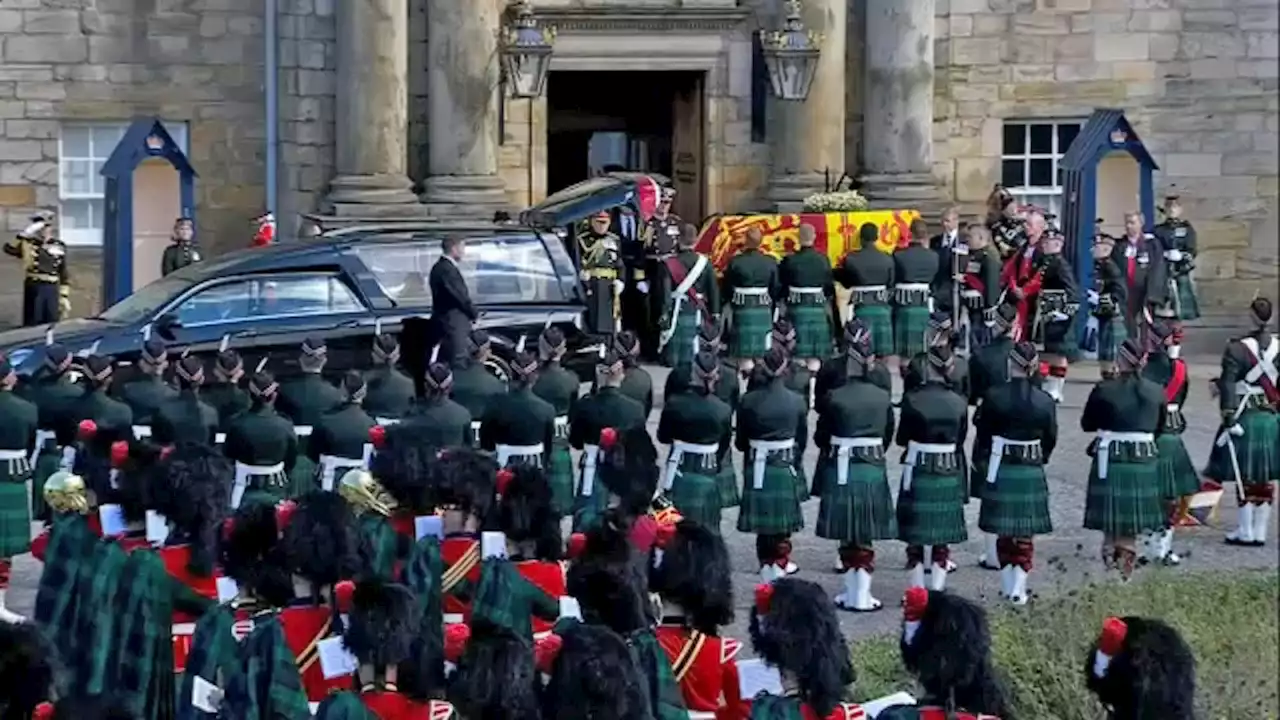 King Charles III arrives in Edinburgh for queen coffin procession