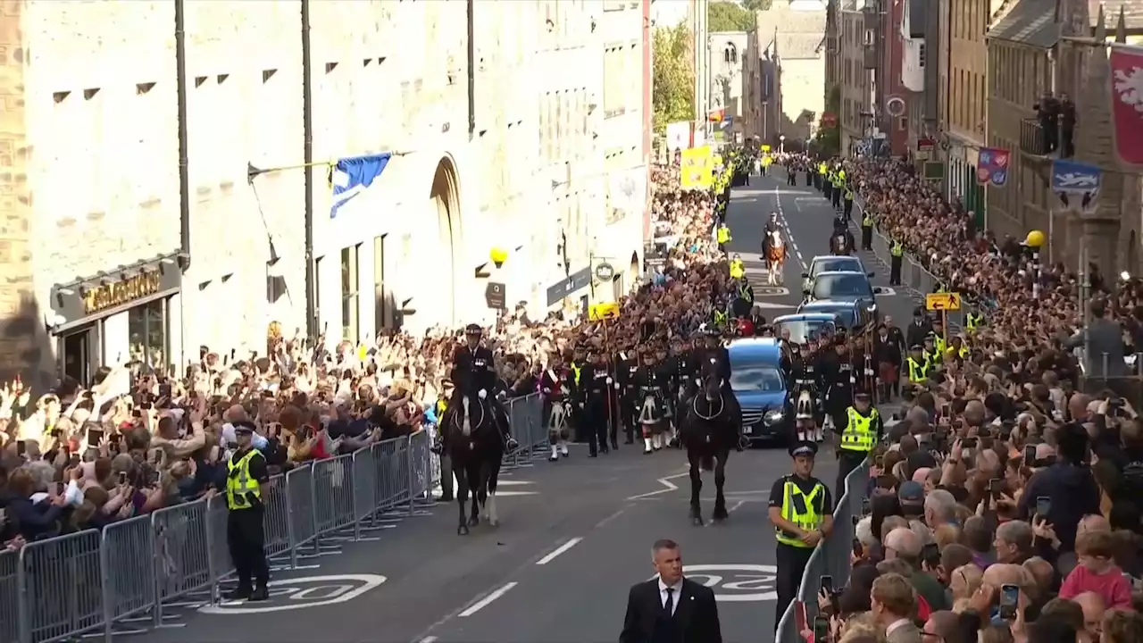 King Charles and his siblings walk behind Queen’s coffin