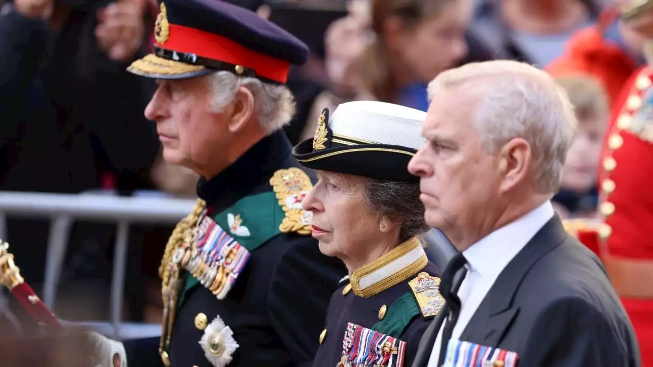 Queen Elizabeth's Daughter Princess Anne Curtsies to Her Coffin