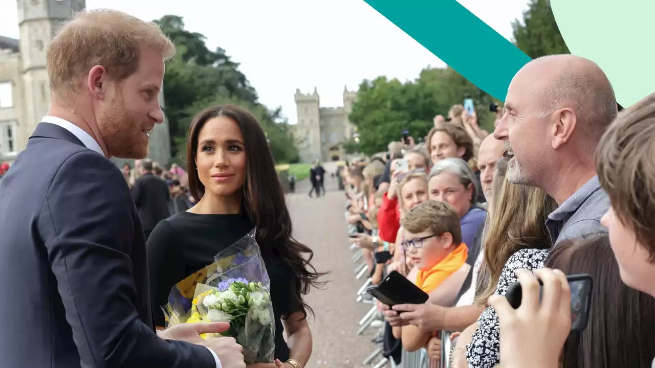 Meghan Markle and Prince Harry shared emotional moments with the public outside Windsor Castle