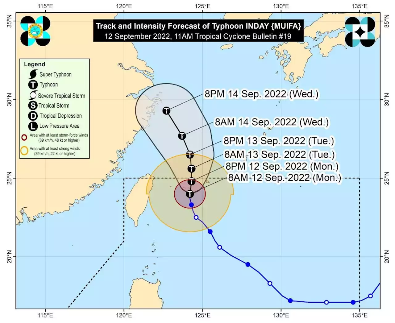 PAGASA: Inday further weakened but may bring gusty winds, rough seas over northern Luzon