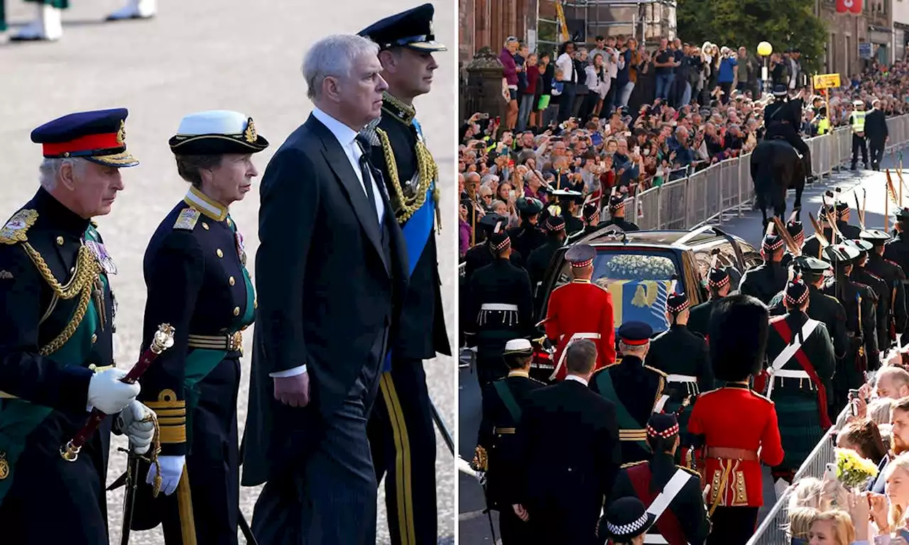 King Charles puts on brave face as he leads siblings along Royal Mile - photos