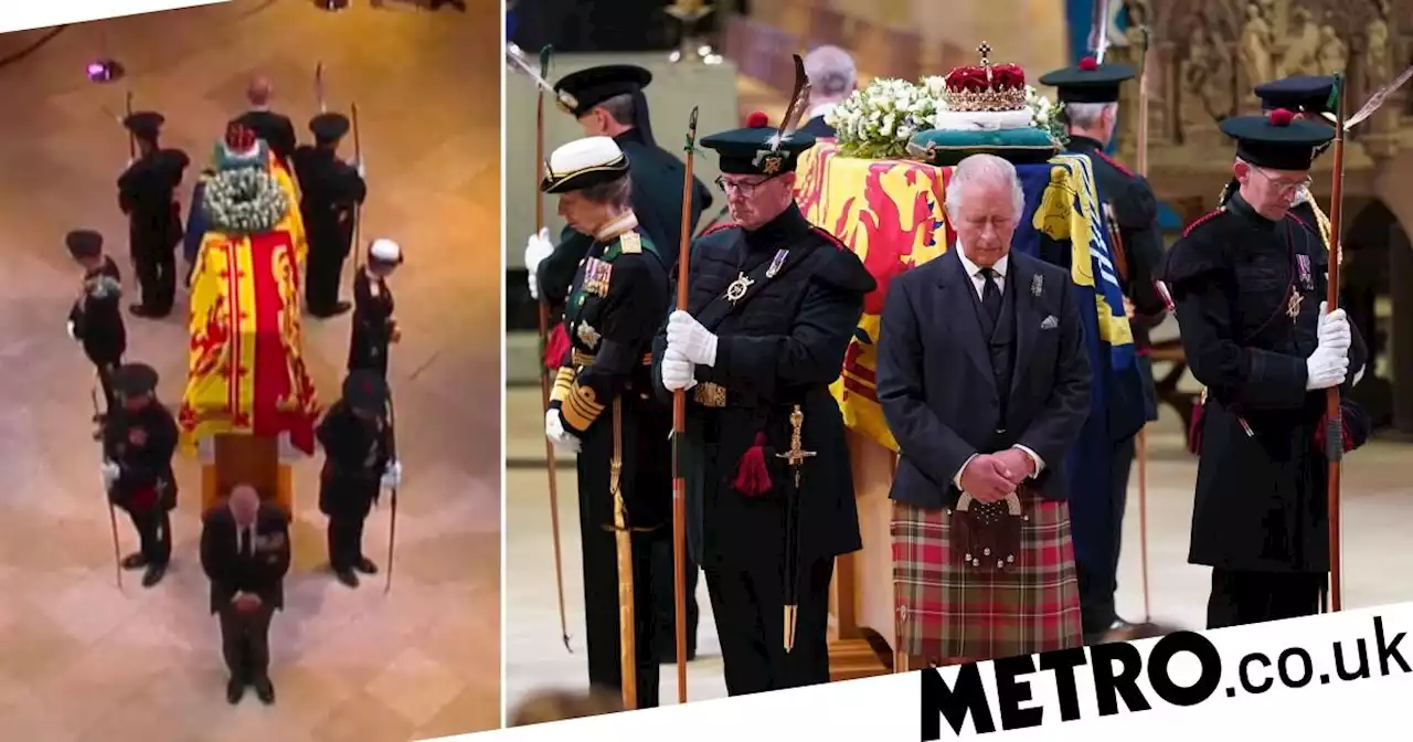 Queen's children stand guard over mother's coffin for Vigil of the Princes