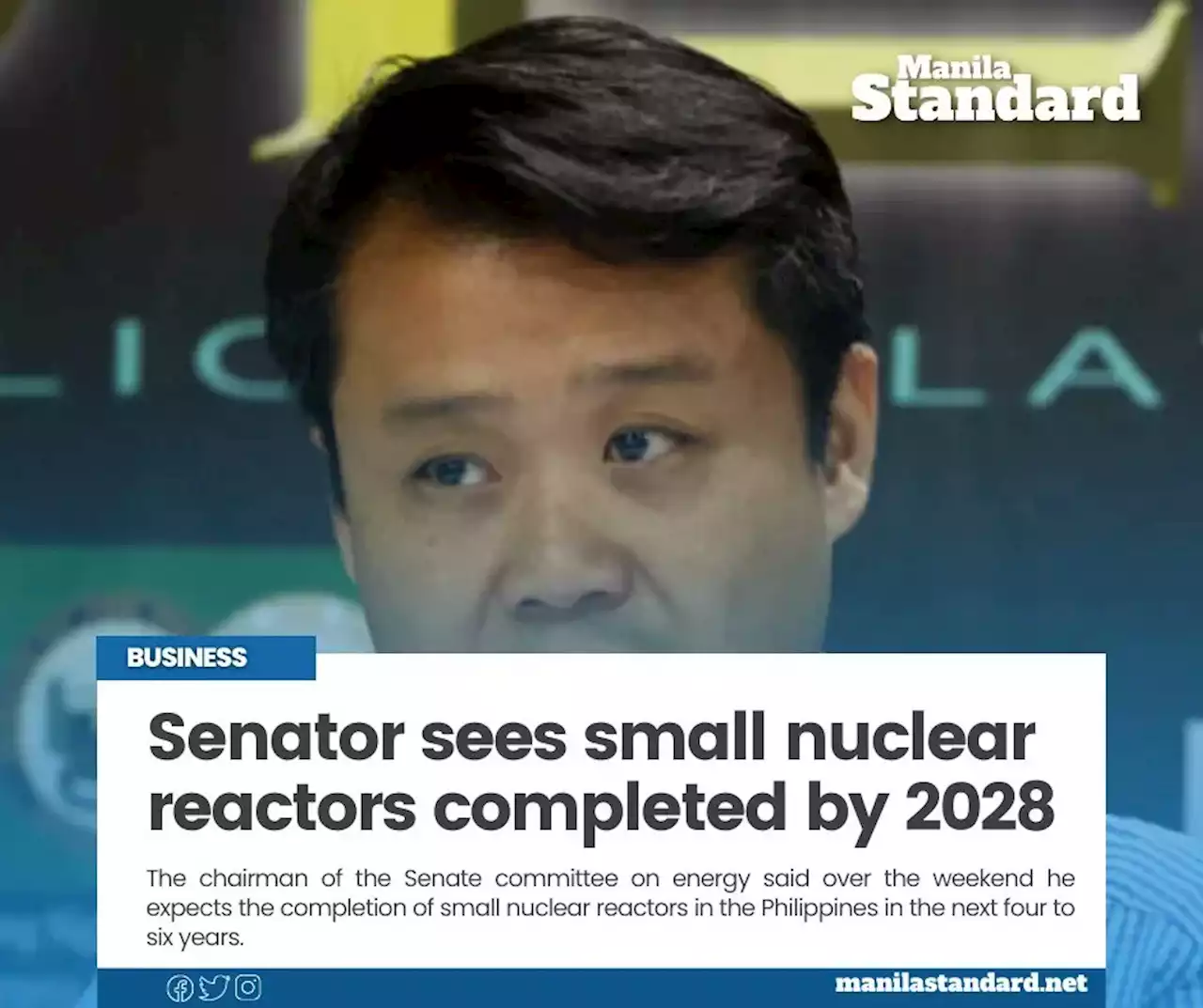 Senator sees small nuclear reactors completed by 2028