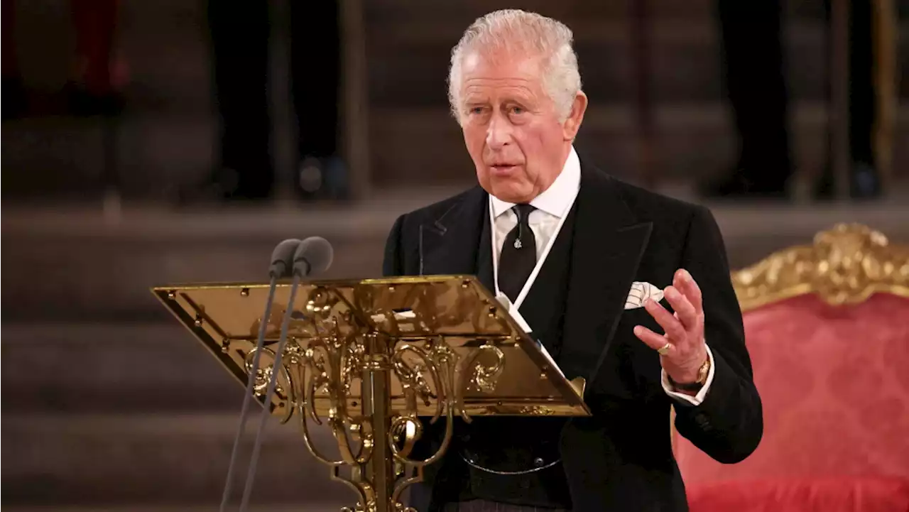 King Charles III arrives in Edinburgh for Queen coffin procession