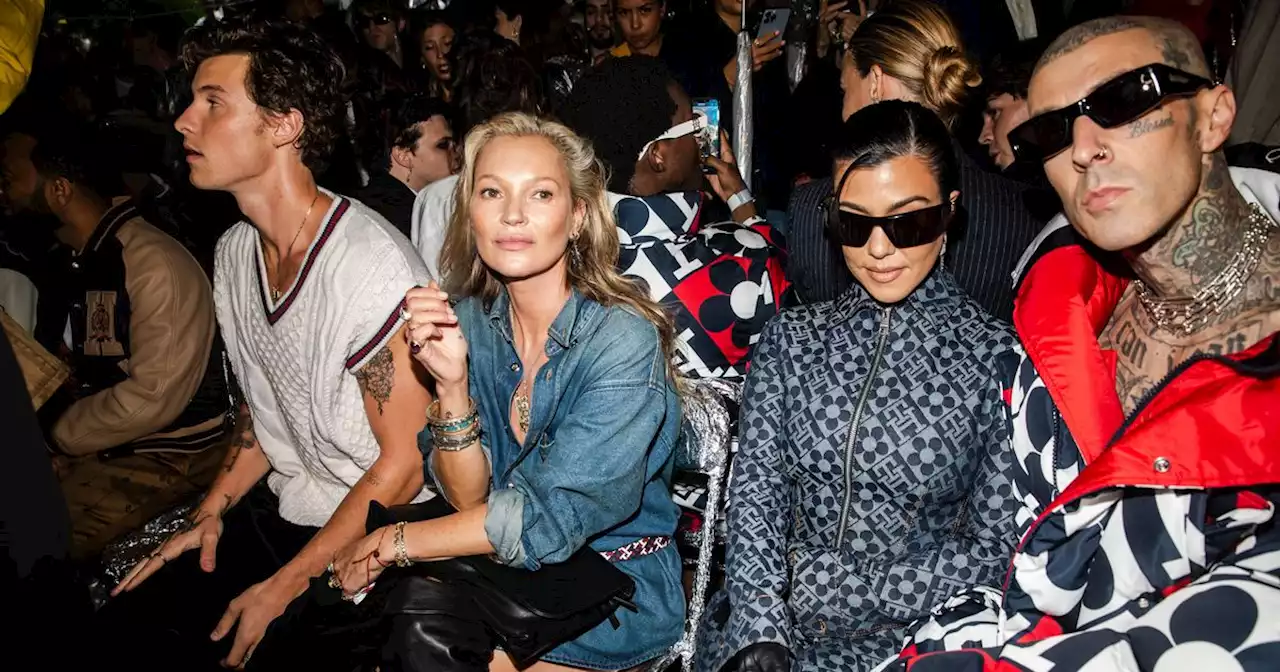 Kate Moss rubs shoulders with Kourtney and Travis as NFW kicks off