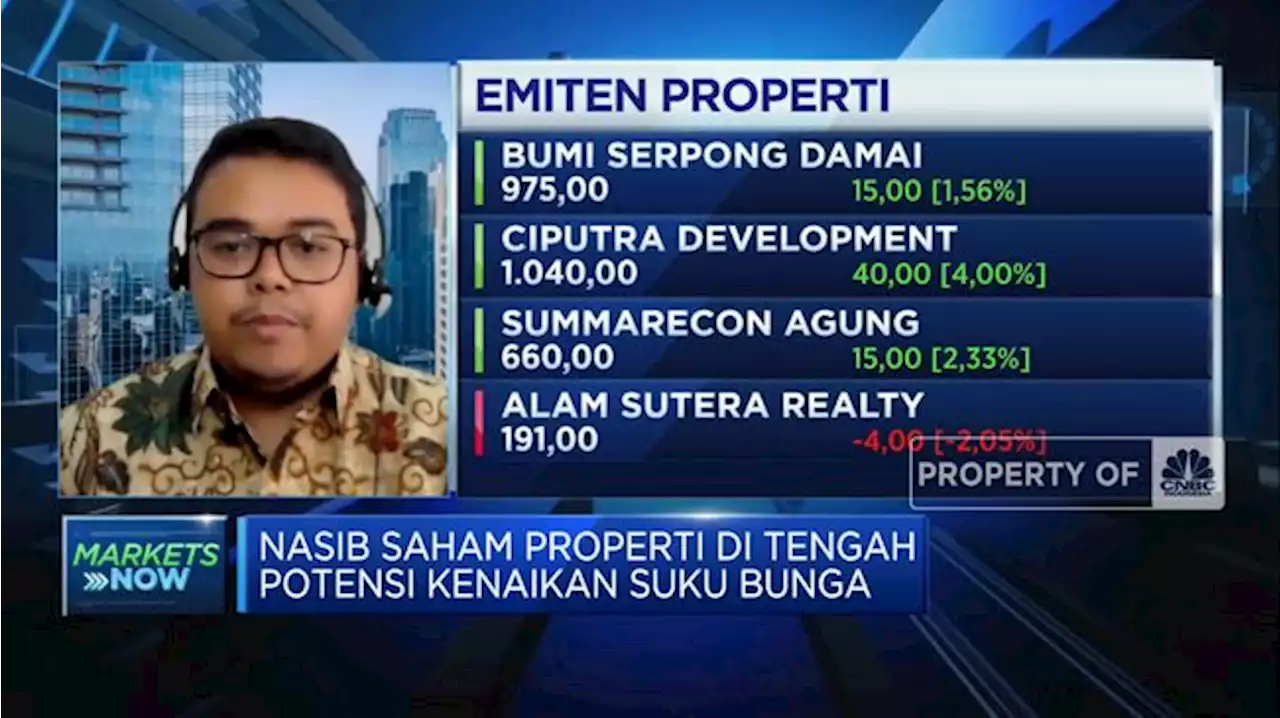 Tren Suku Bunga Naik, Begini Nasib Saham Properti