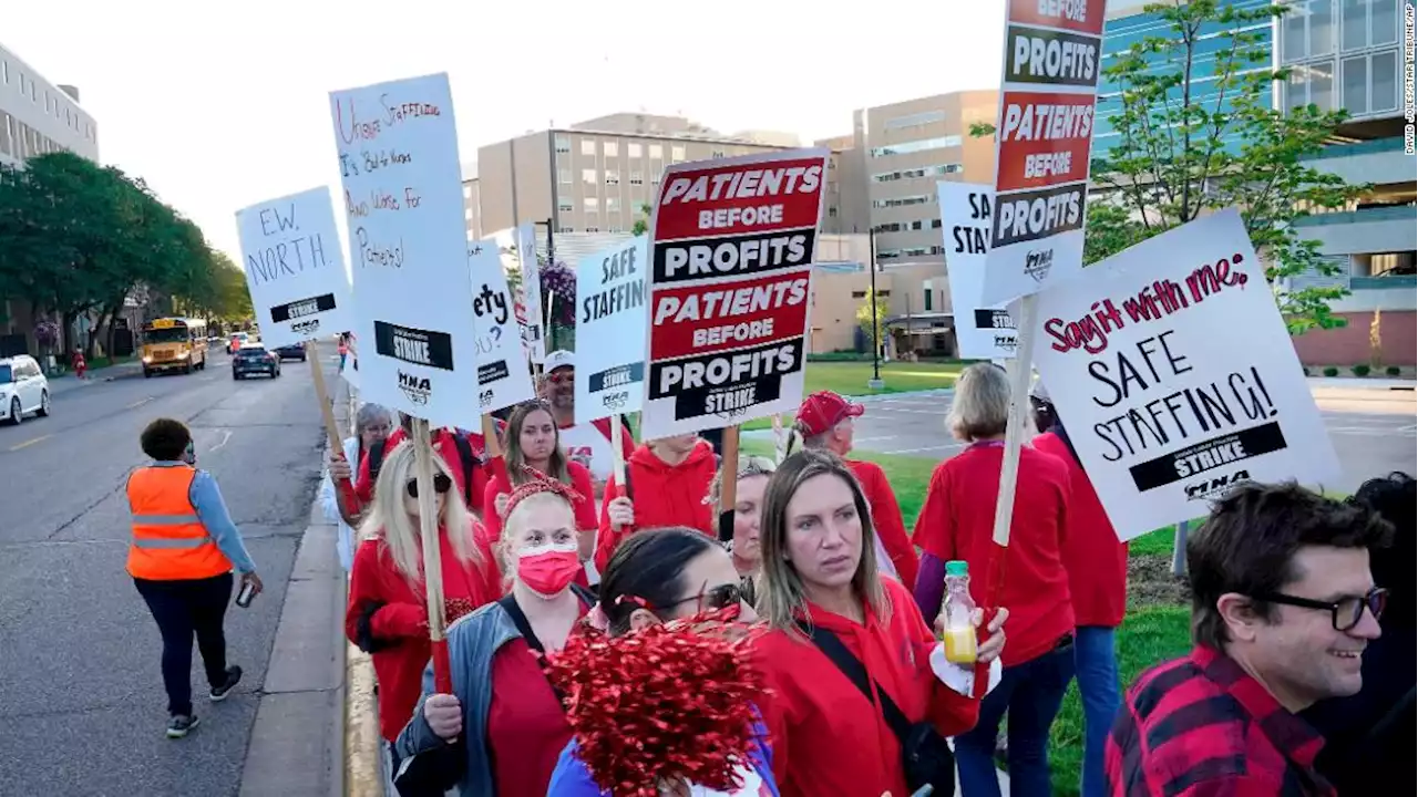 Nurses claim largest strike in industry history as 15K walk off jobs - CNN Video