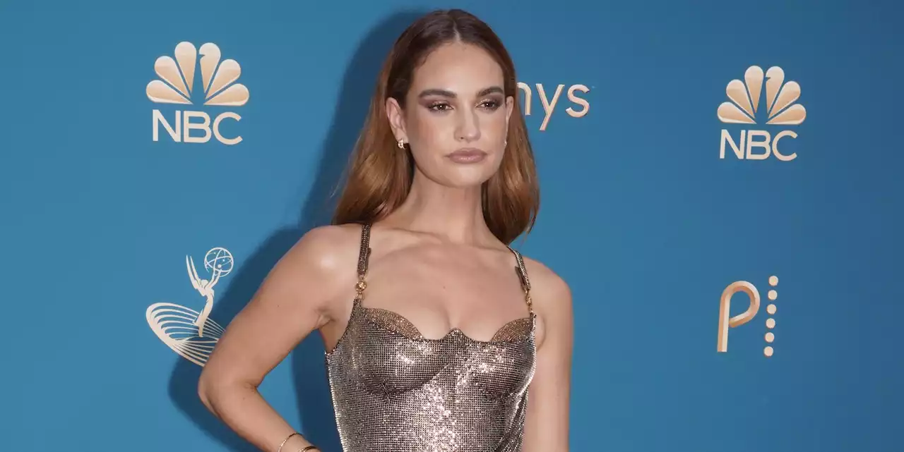 Lily James Channels Goddess Energy on the 2022 Emmys Red Carpet