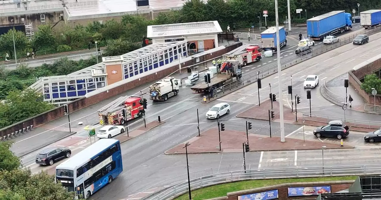 Busy Salford road remains closed this morning after large soap spillage