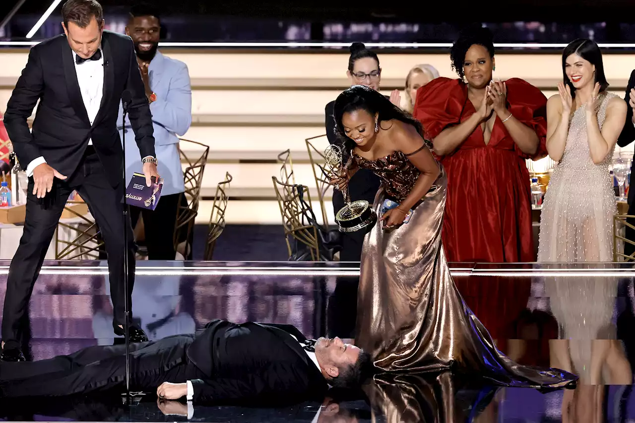 Jimmy Kimmel accused of ‘white privilege’ after Quinta Brunson Emmys stunt falls flat