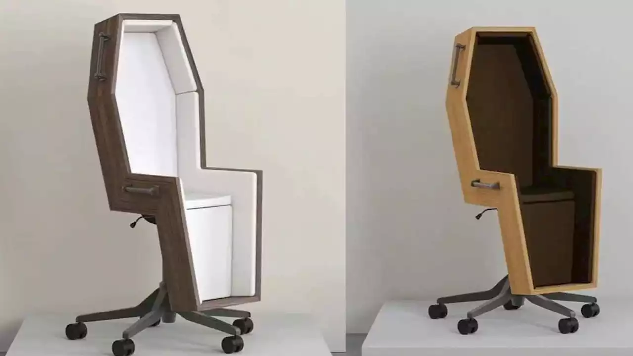 Those coffin office chairs aren't real, but they should be