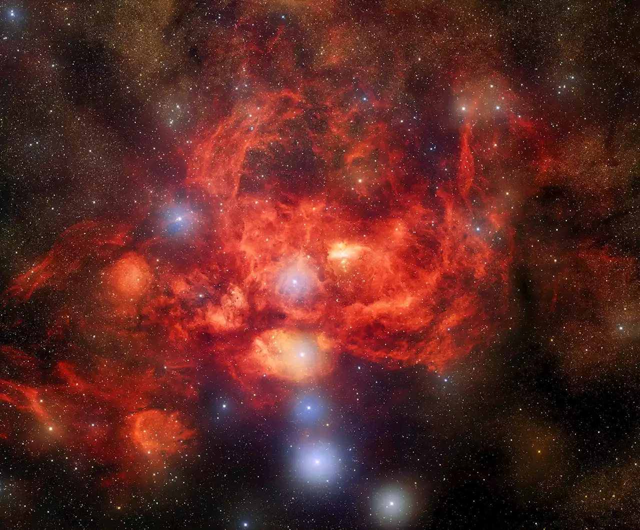 Dark energy camera gives a tasty view of a lobster-shaped nebula