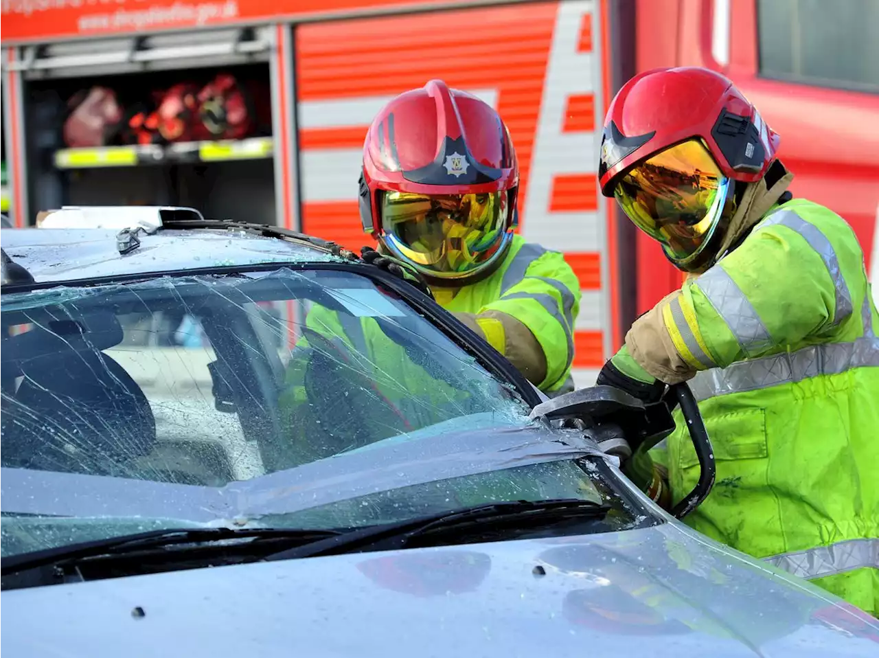 Person cut free after crash near Shrewsbury