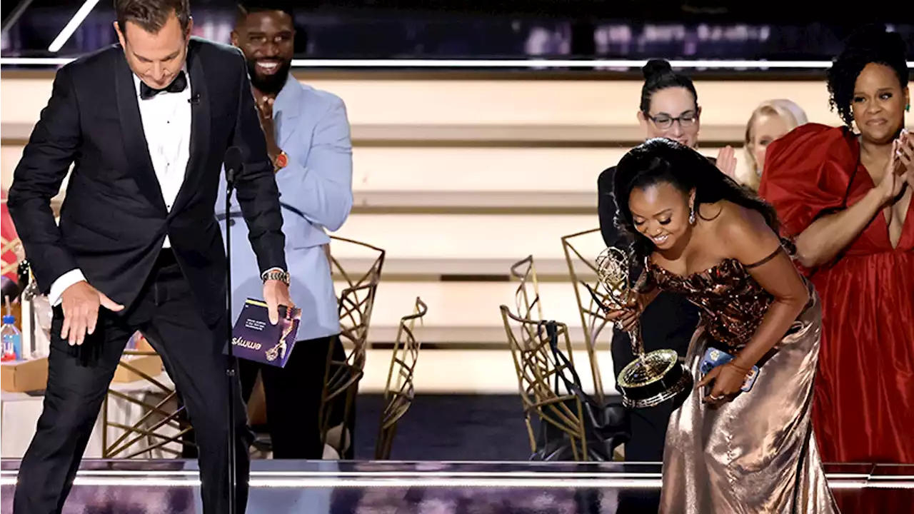 Quinta Brunson Reacts to Jimmy Kimmel Lying on Stage During Emmys Acceptance Speech