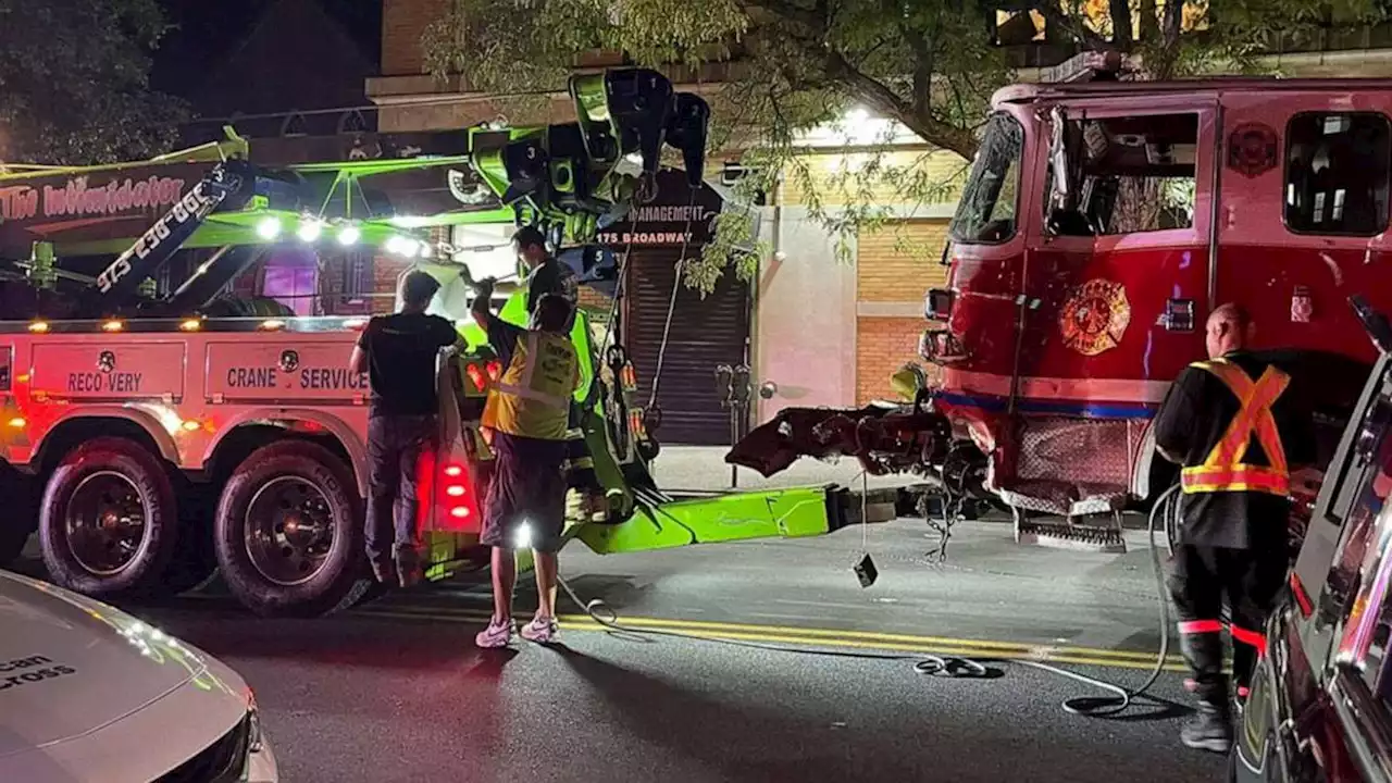 Eight firefighters injured, one remains hospitalized after fire trucks collide in New Jersey