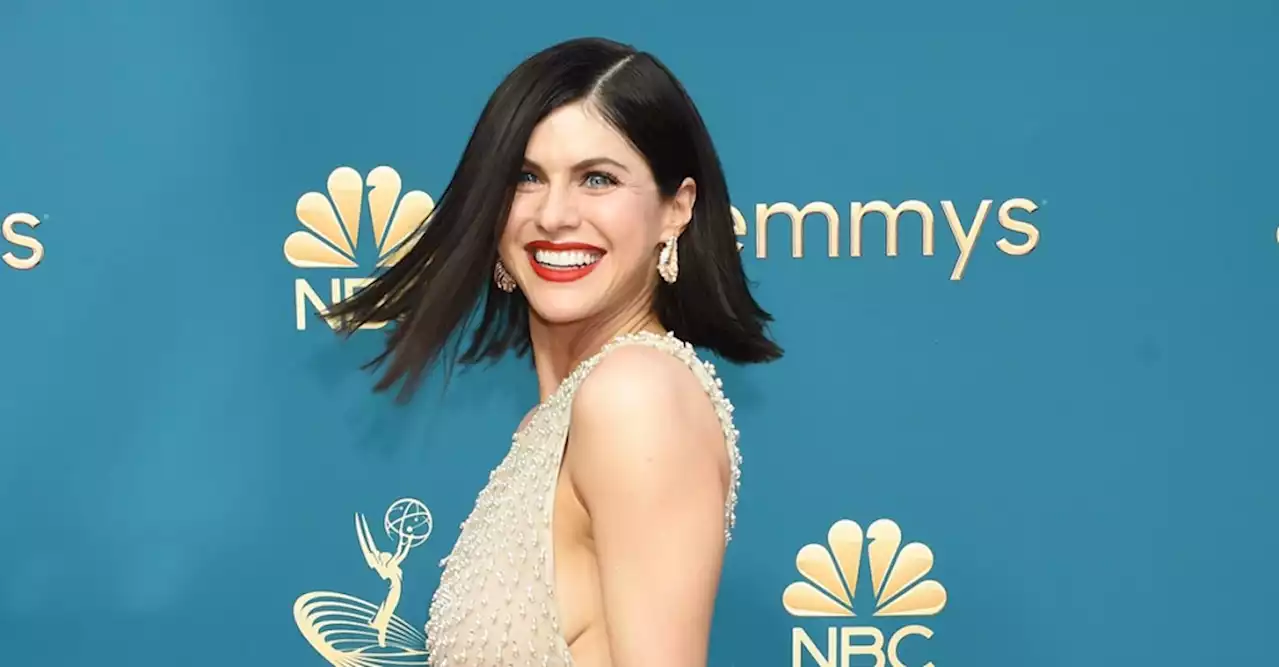 Alexandra Daddario Takes a Sartorial Spin in Beaded Dior Couture Dress at Emmy Awards 2022