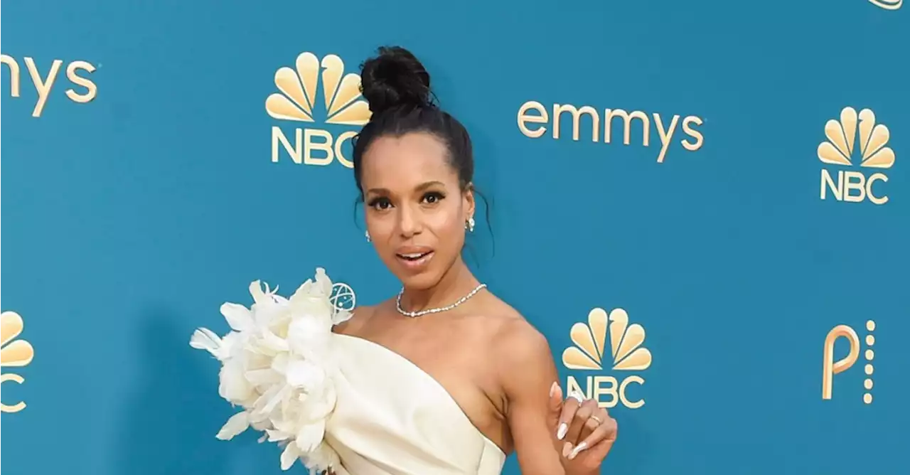 Kerry Washington Dazzles in 3D Floral Elie Saab Couture Gown at Emmy Awards