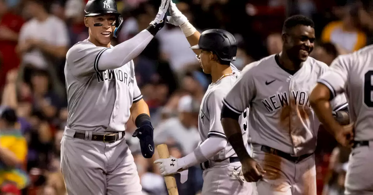 Judge homers twice to reach 57, Yanks beat Sox in 10