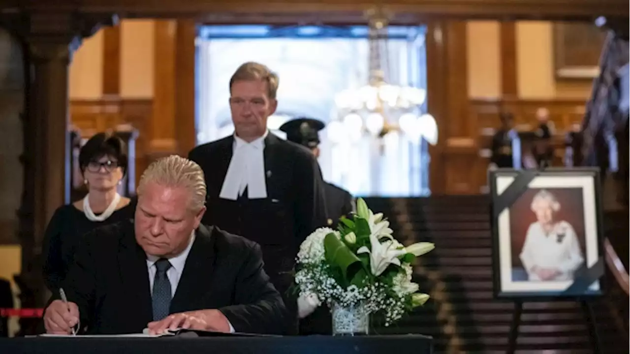 Ontario legislature to pay tribute to Queen Elizabeth II