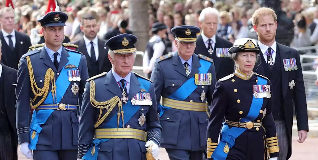 Prince Harry, William, Kate, and Meghan Reunite for the Procession of Queen Elizabeth's Coffin