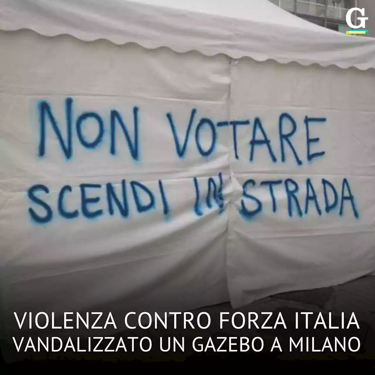 'Merde...'. Vandalizzato il gazebo di Forza Italia a Milano