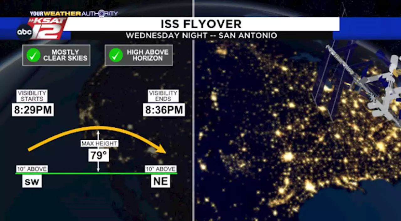 Look up! Spot the International Space Station in the San Antonio sky Wednesday evening